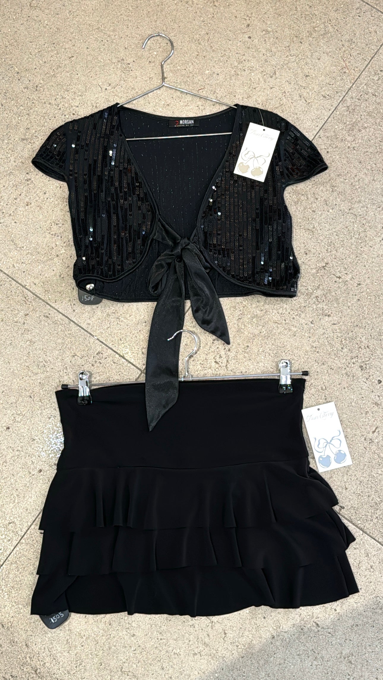 BLACK MINI SKIRT FRILLS