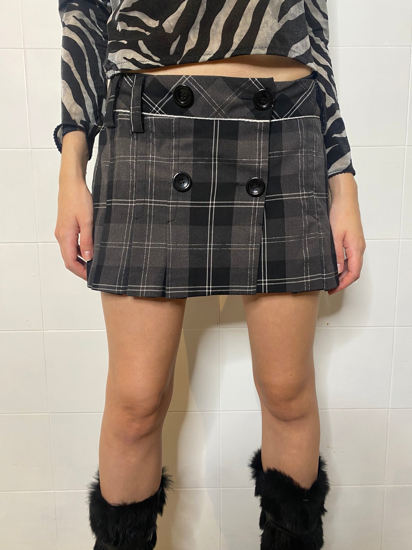 CHECKED MINI SKIRT