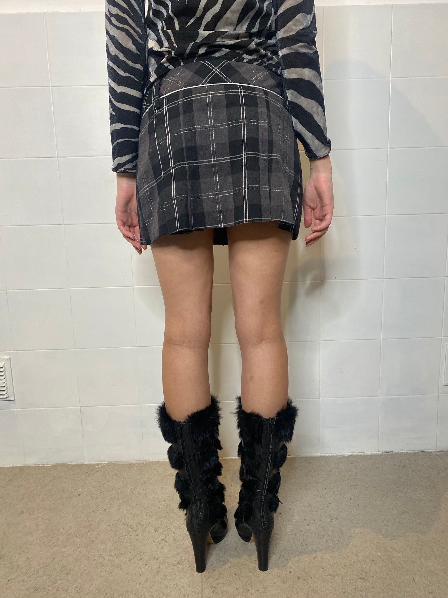 CHECKED MINI SKIRT