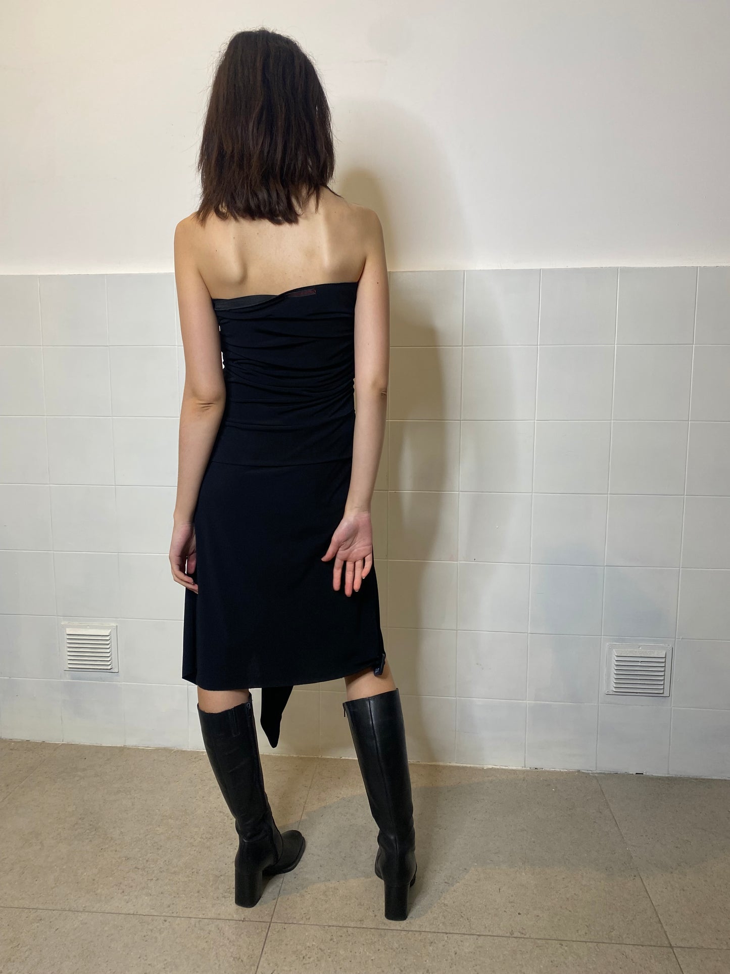 BLACK ASYMMETRICAL DRESS