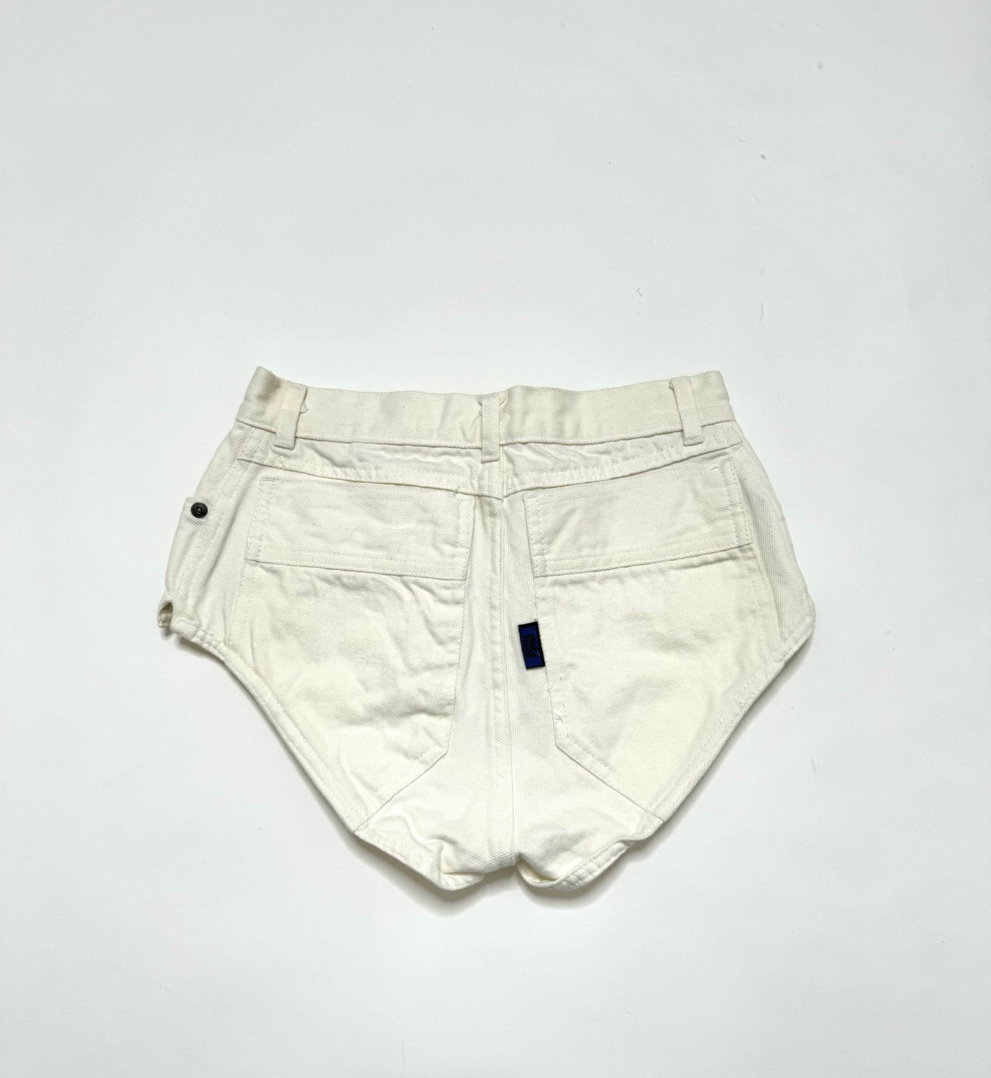 WHITE MICRO DENIM SHORTS