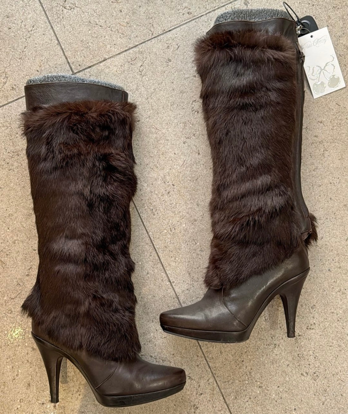 REBECA SANVER FUR LEATHER BOOTS