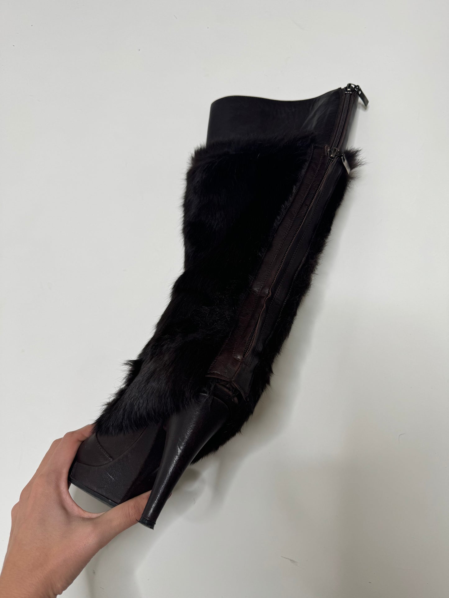 REBECA SANVER FUR LEATHER BOOTS