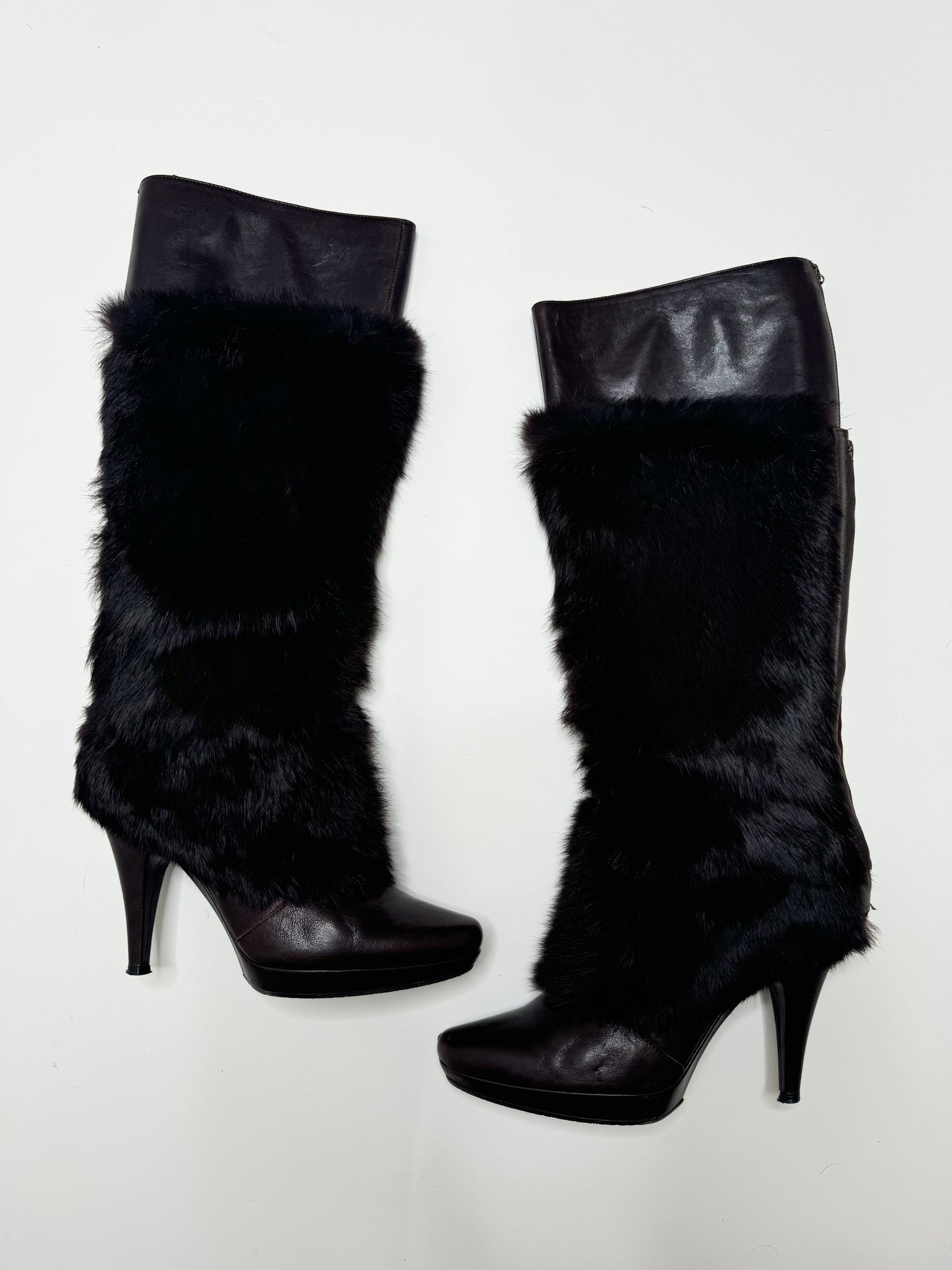 REBECA SANVER FUR LEATHER BOOTS